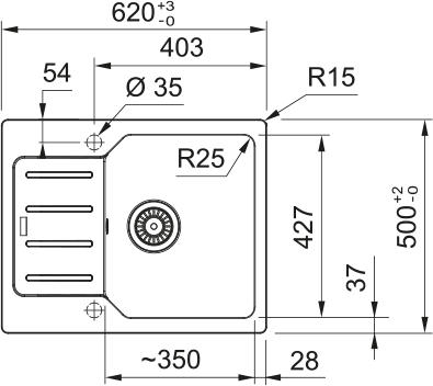 Franke City UCG 611-62 (114.0701.824) Габаритные размеры