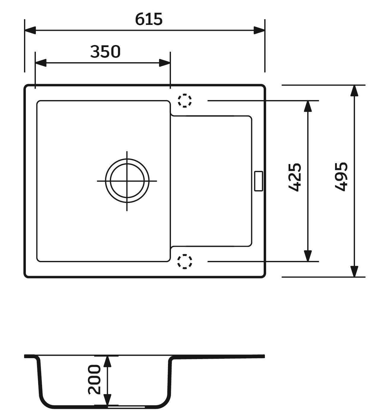Adamant Minimal 615x495x200мм Avena (1824296102306) Габаритні розміри