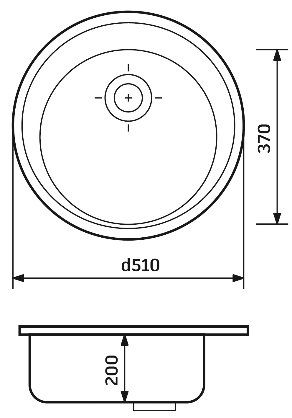 Adamant Sun 510x200мм Old stone (2006270043332) Габаритные размеры