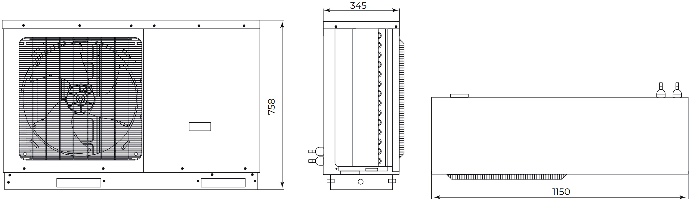 Cooper&Hunter Unitherm Monotype CH-HP6.0MIRK Габаритные размеры