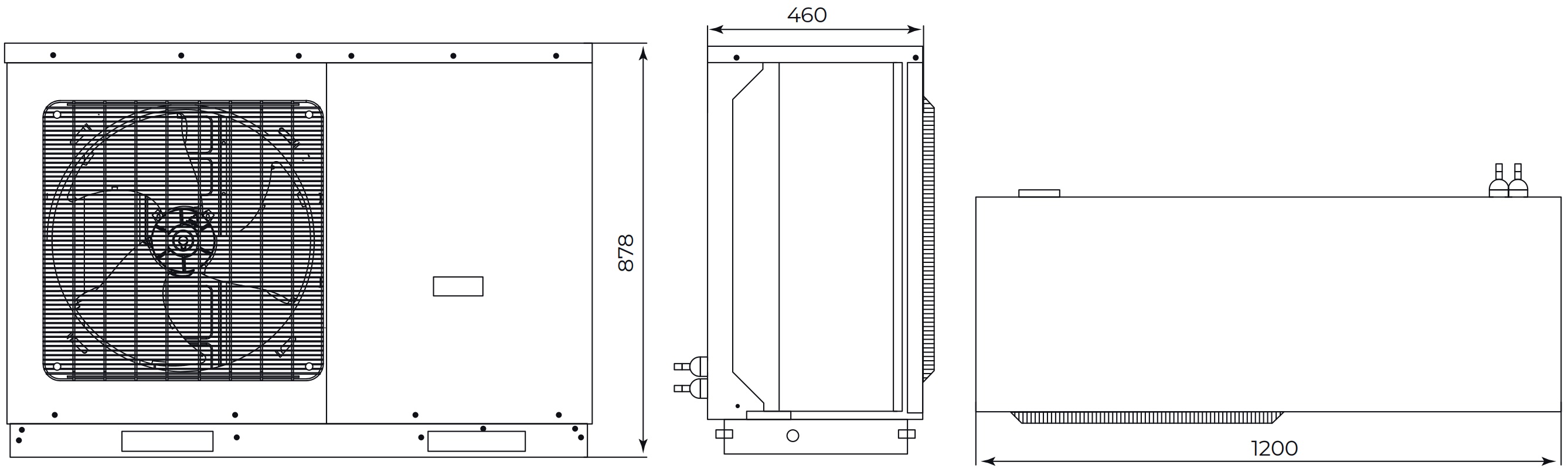 Cooper&Hunter Unitherm Monotype CH-HP12MIRM Габаритные размеры