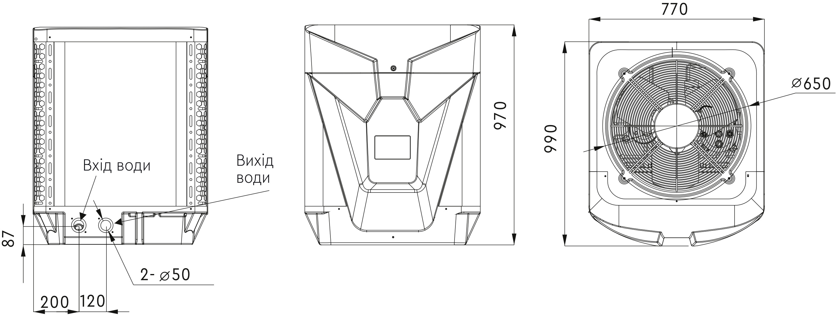 Cooper&Hunter Turbo Inverter CH-HP050LTIRM Габаритні розміри