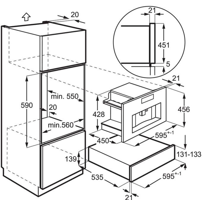 AEG NKC8N7B Габаритные размеры