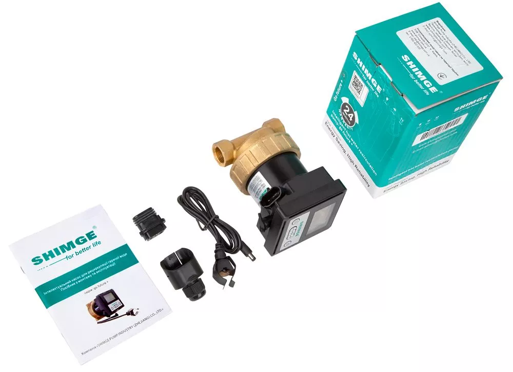 Циркуляционный насос Shimge Go future plus (Hmax=1.2м.Qmax=0.46м³ + кабель со штепсом, выход 1/2") цена 7693 грн - фотография 2