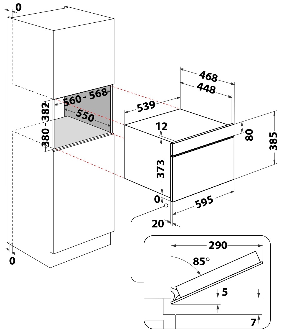Whirlpool WMD54MX Габаритные размеры