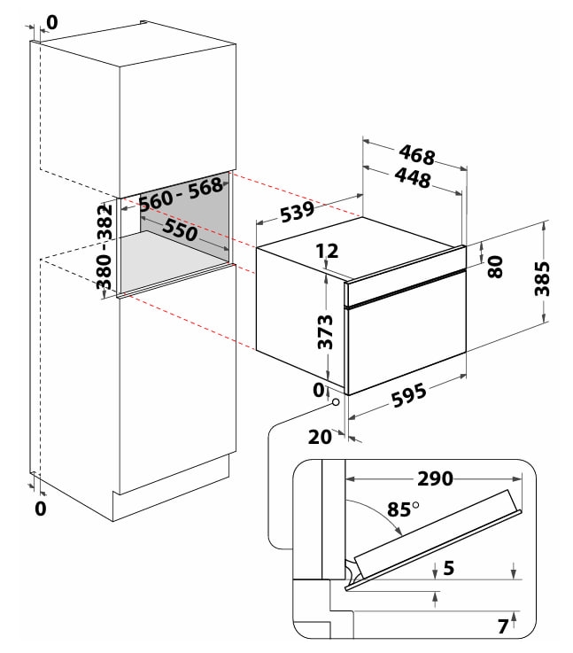 Whirlpool WMD44ME Габаритні розміри