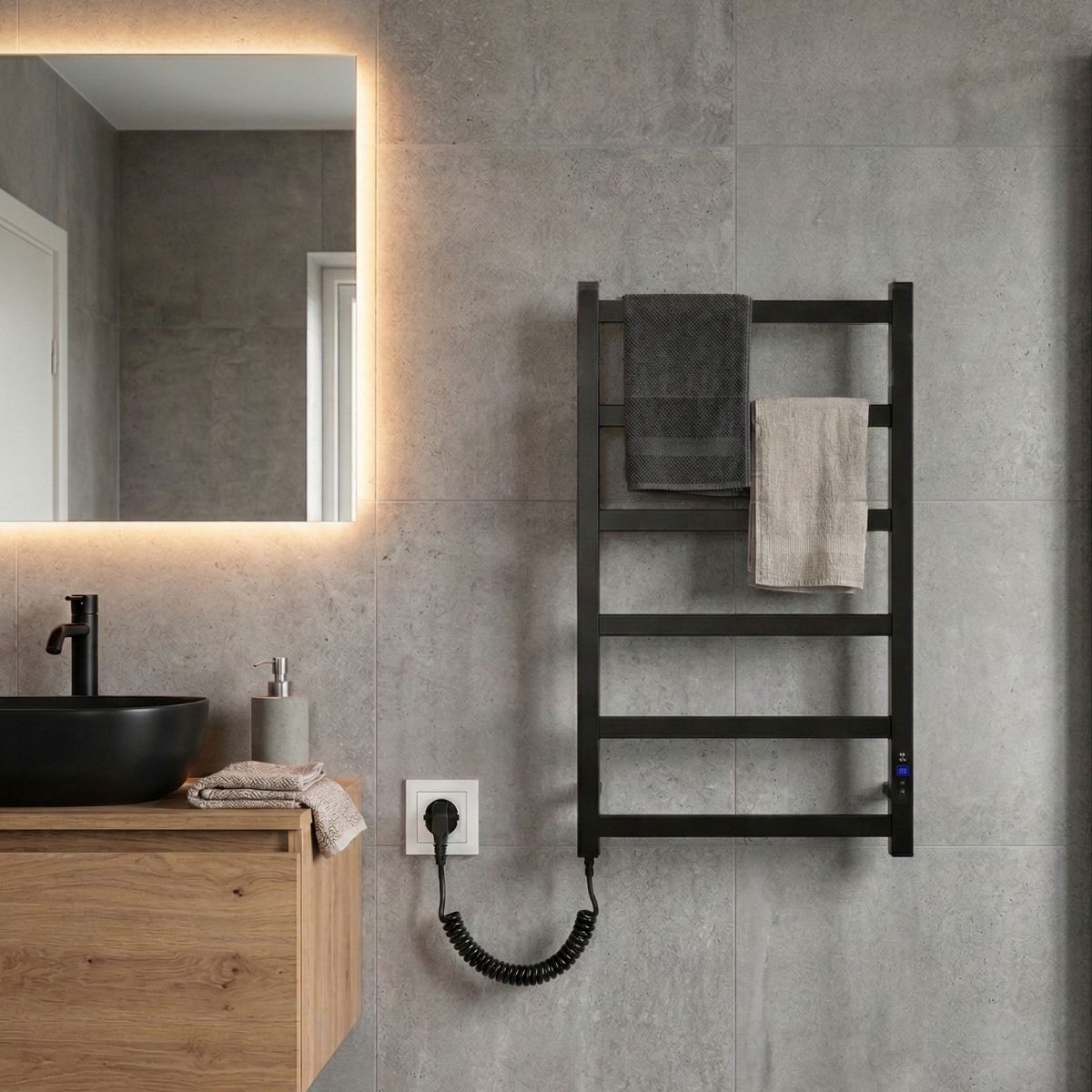 Полотенцесушитель Carino Flavia 790x490 Black Matte (FL7937DBM) обзор - фото 8