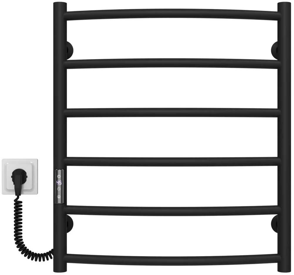 Полотенцесушитель Deffi Классик П6 500x600, черный, JD03, левое подключение (C.DK.60.50.6.E.B.L.1) цена 5340 грн - фотография 2