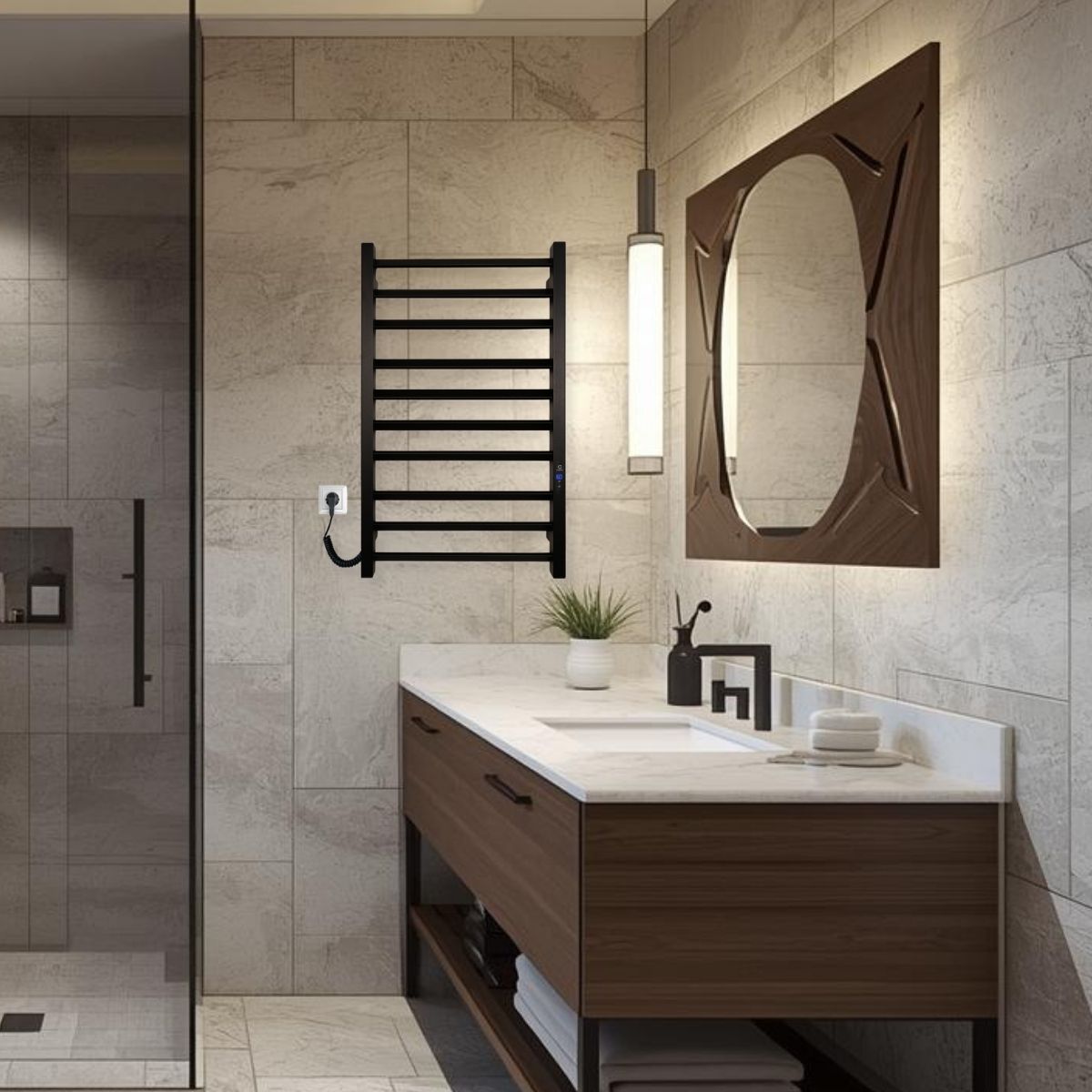 Рушникосушка Carino Rosa 790x490 Black Matte (RO7949DBM) огляд - фото 8