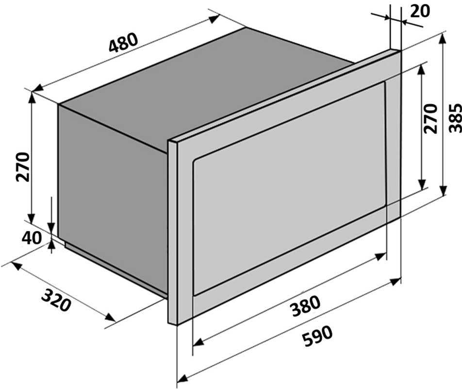 Ventolux MWBI 20 BK ST Габаритные размеры