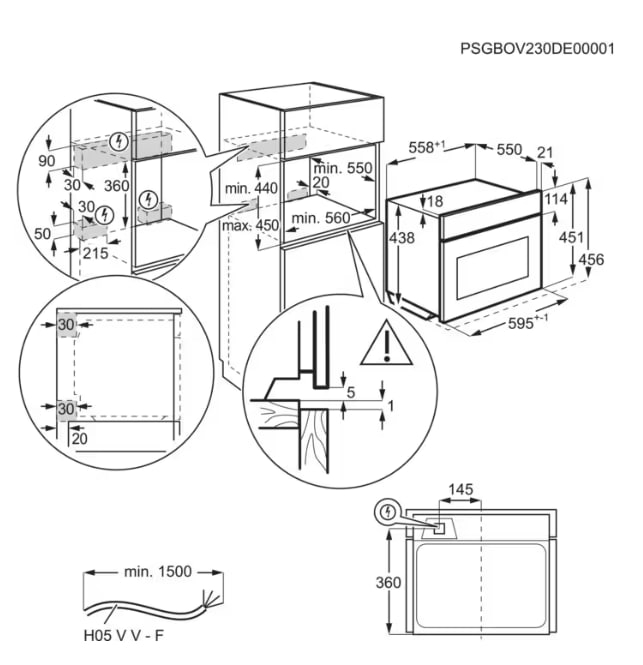 AEG NKM7N721T Габаритные размеры