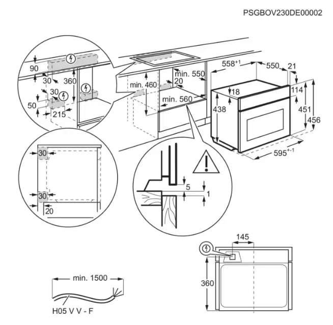 AEG NKM7N721T Габаритные размеры