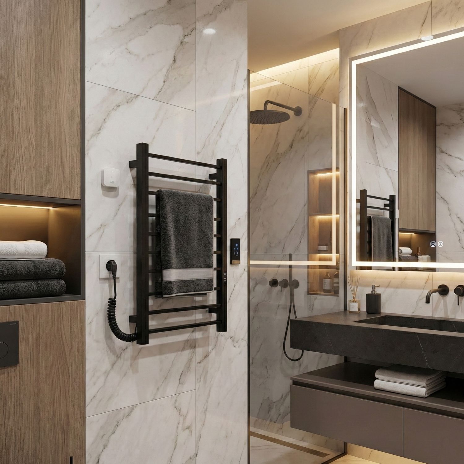 Рушникосушка Carino Magro 790x490 Black Matte (MG7949FBM) зовнішній вигляд - фото 9