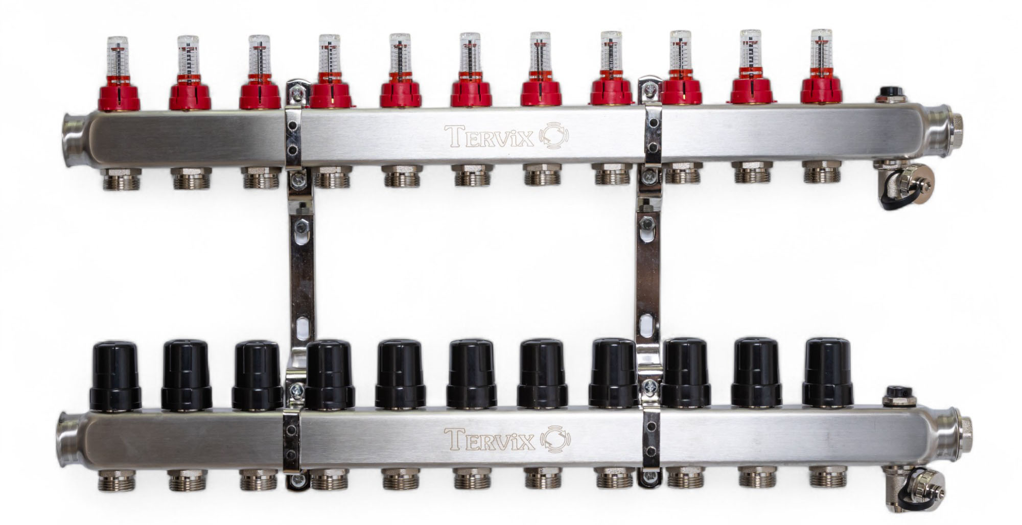 Колектор з вбудованим змішувальним вузлом Tervix на 11 контурів із клапаном TMV (522111) ціна 31579 грн - фотографія 2