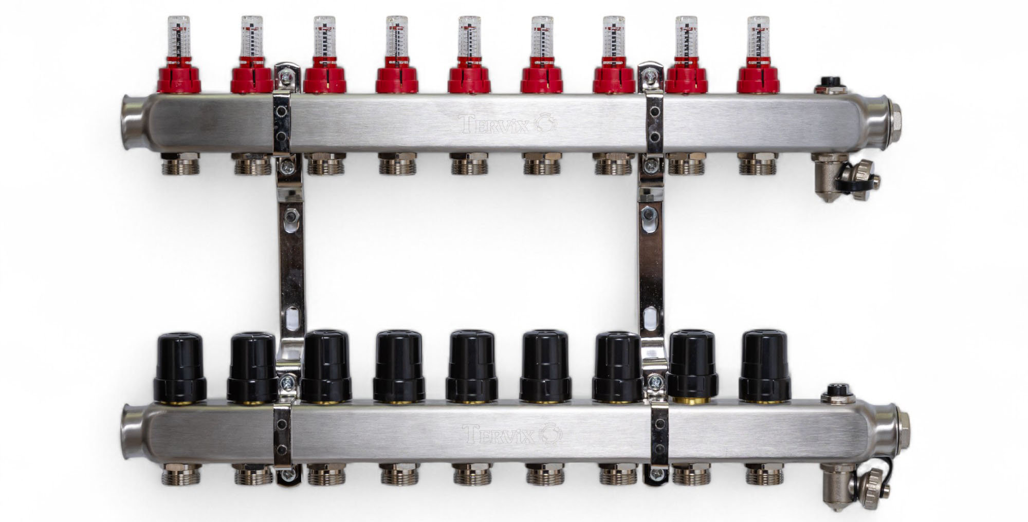 Колектор з вбудованим змішувальним вузлом Tervix на 9 контурів із клапаном TMV (522109) ціна 27348 грн - фотографія 2