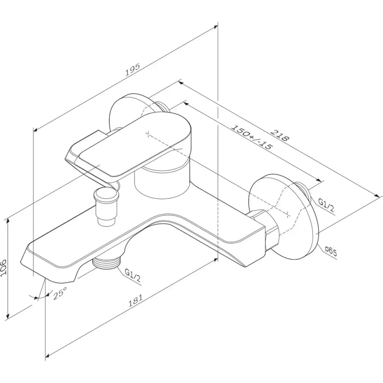 AM.PM Flash F9H10022 Габаритные размеры