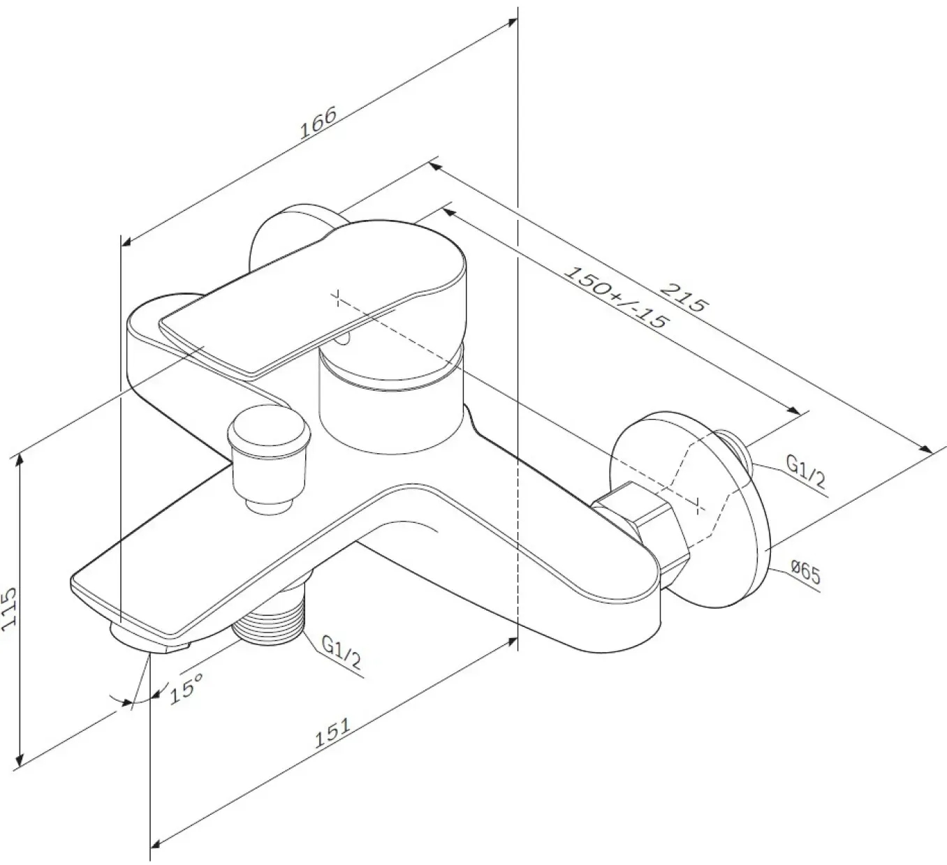 AM.PM Pride F7C10022 Габаритні розміри