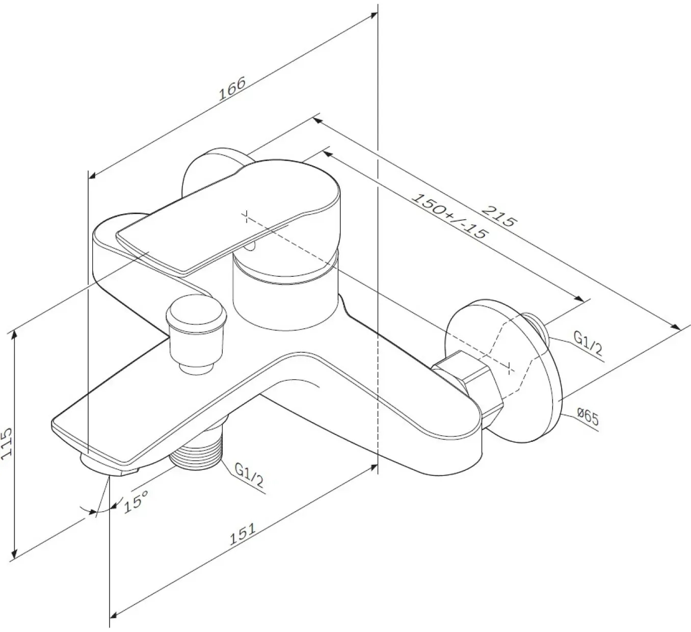 AM.PM Pride F7C10000 Габаритные размеры
