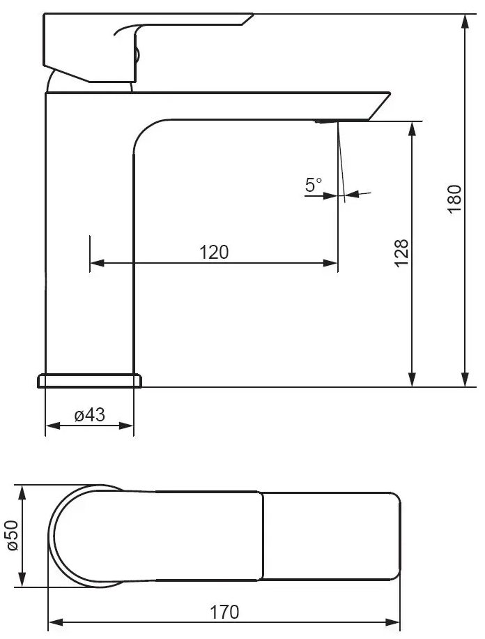 Damixa Apollo 470210000 Габаритные размеры