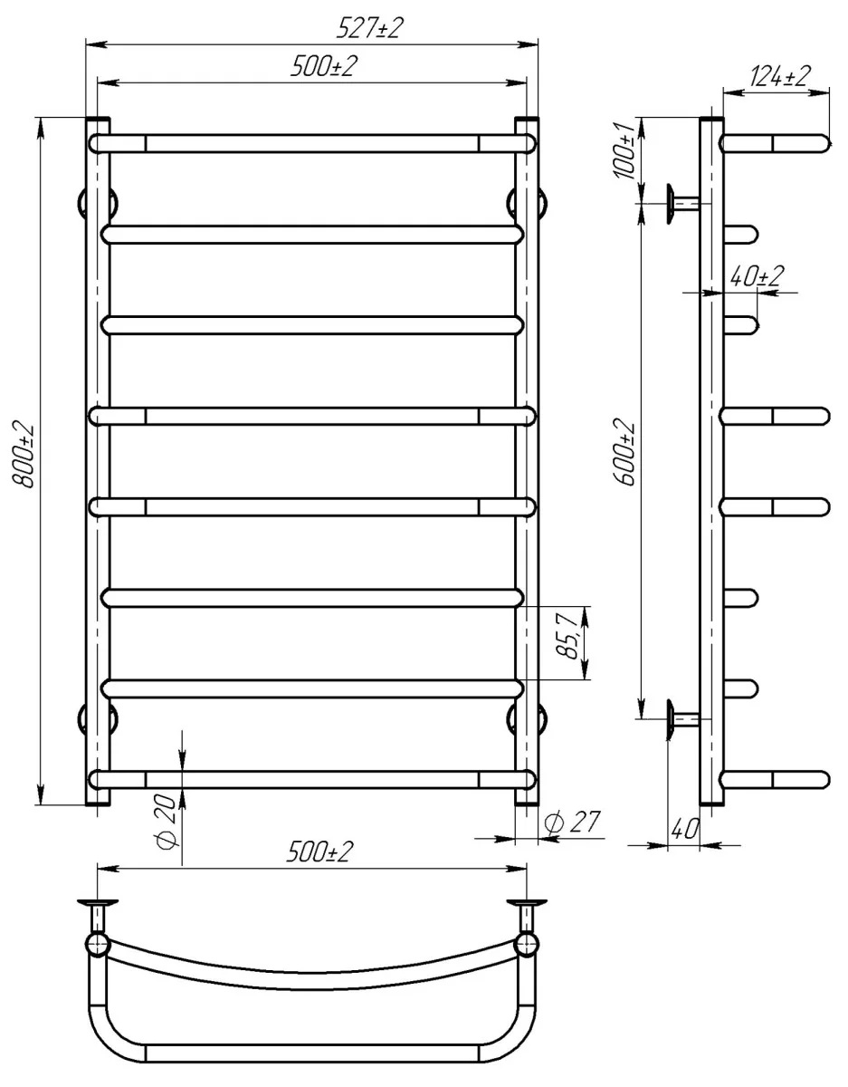 Deffi Аквамікс П8 500x800, біла, WD03, ліве підключення (D.AM.80.50.8.E.W.L.3) Габаритні розміри