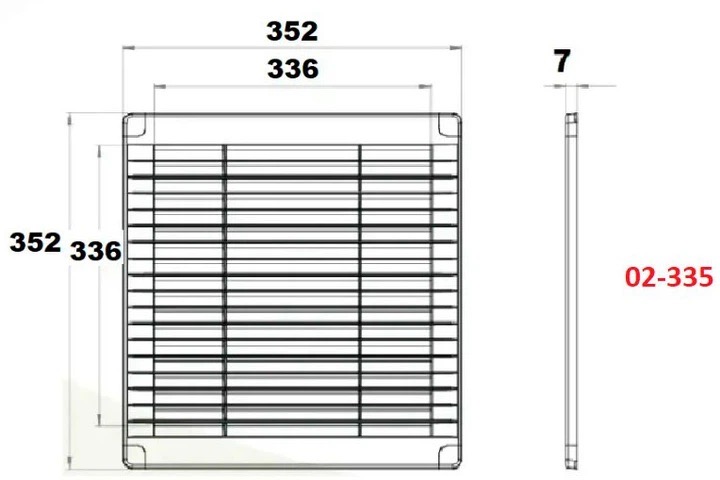 AirRoxy 350x350 gray (02-335) Габаритні розміри