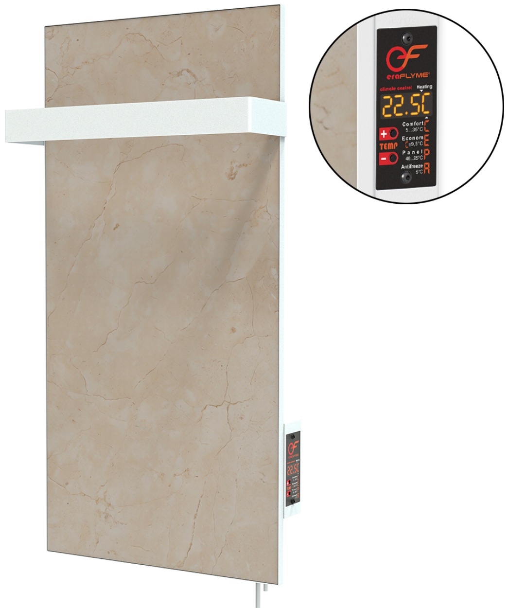 Полотенцесушитель Flyme 250TW(1) бежевая с белой дужкой