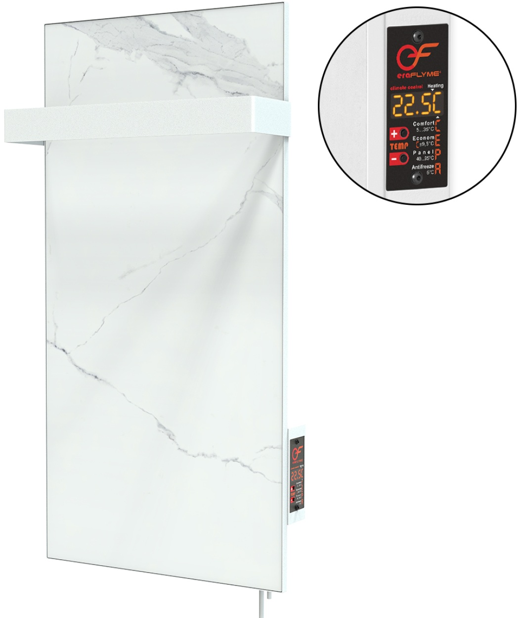 Полотенцесушитель Flyme 250TW(1) белый камень с белой дужкой