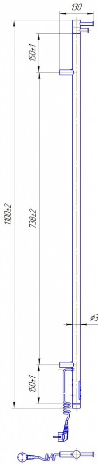 Mario Рей-I 1100x30/130 TR (2.21.1102.15.G) Габаритные размеры