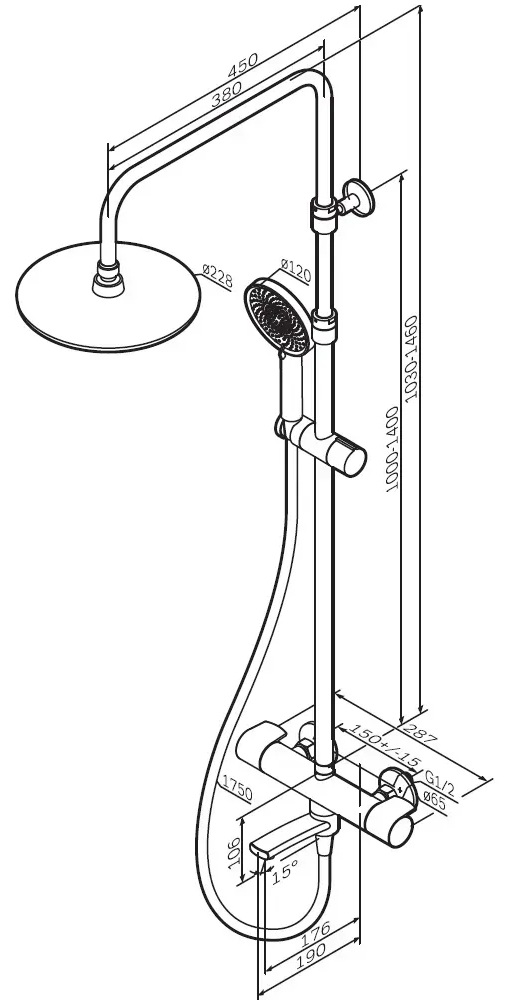 AM.PM X-Joy F0785A522 Габаритные размеры