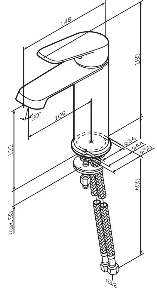 AM.PM Func F8F02100 Габаритные размеры
