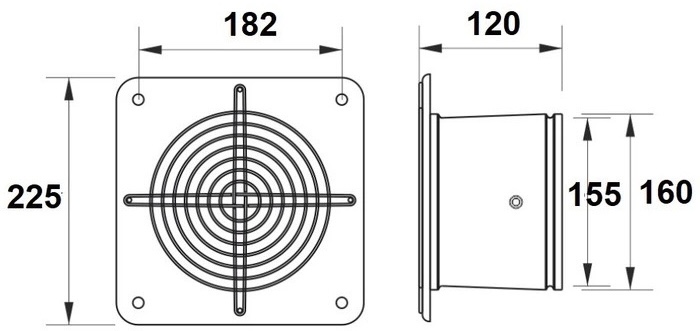 AirRoxy aRk 160 (01-300) Габаритні розміри