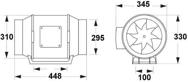 AirRoxy aRil eco 310 (01-317) Габаритные размеры