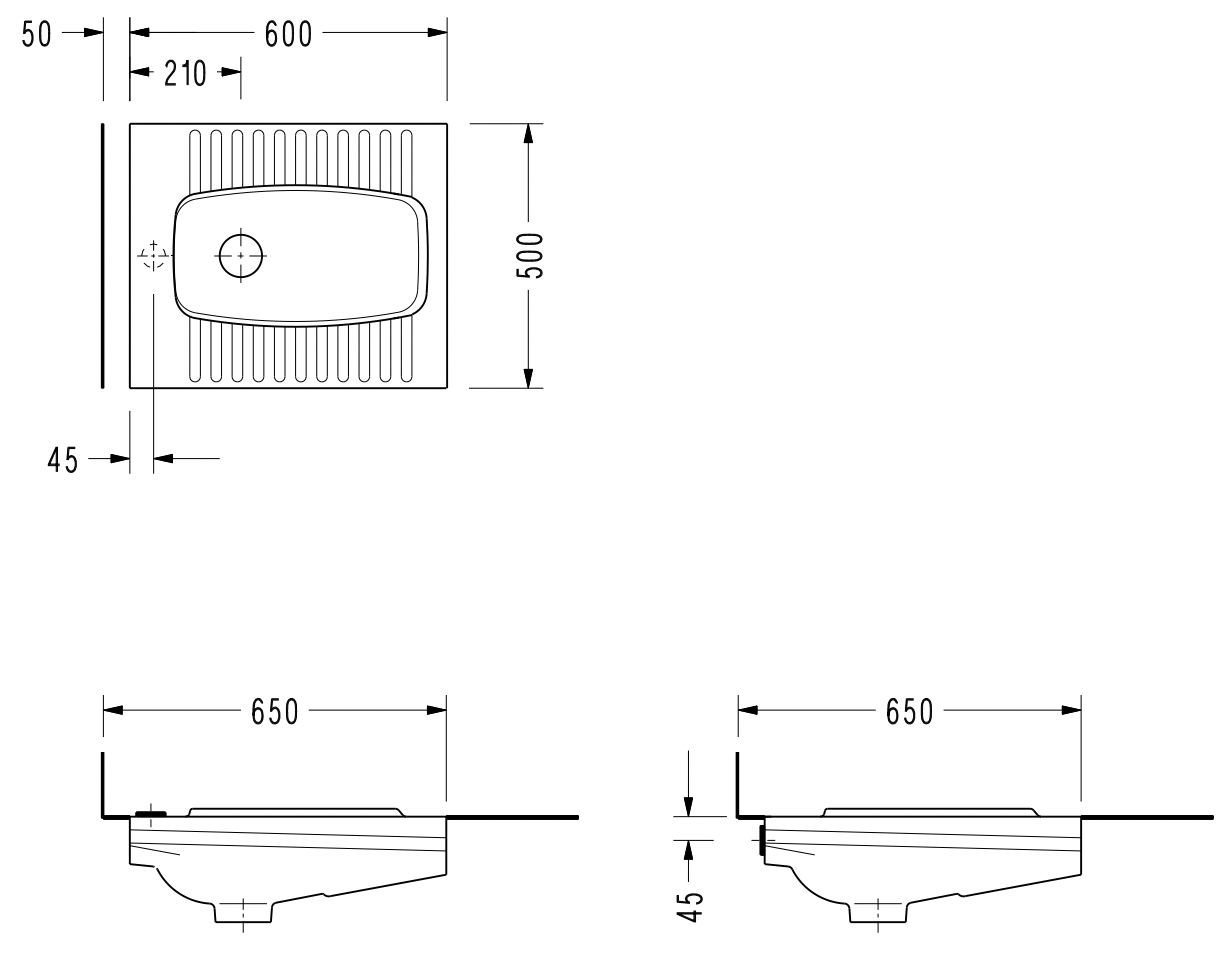 Romstal Serel 60x50 см (0417ARS110H) Габаритные размеры