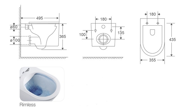Romstal Guest 49.5 см (LT-072E-R) Габаритные размеры