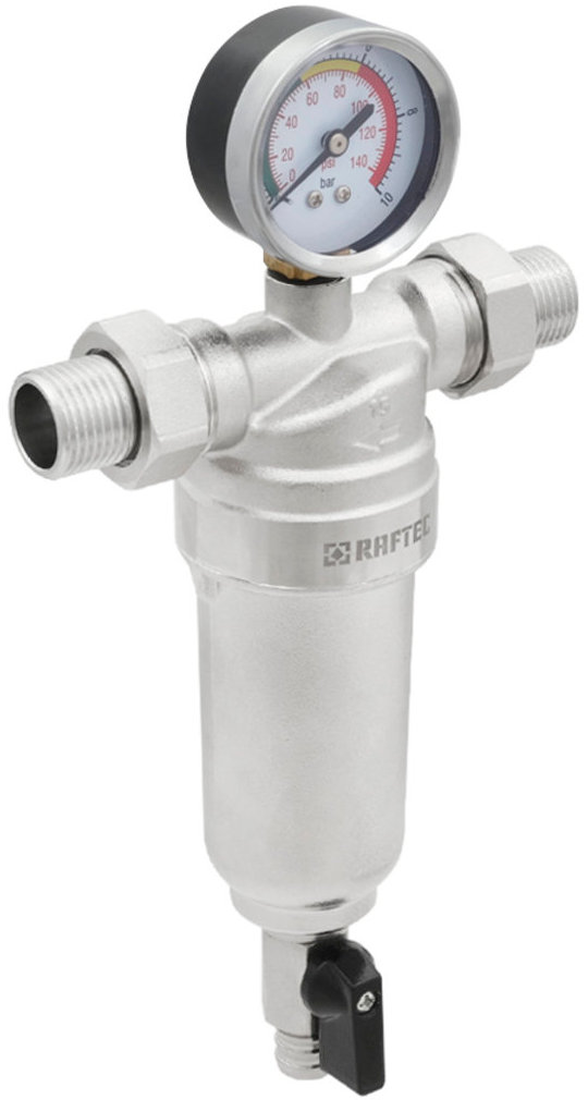 в продаже Самопромывной фильтр с манометром Raftec 3/4" (RMHF02) - фото 3