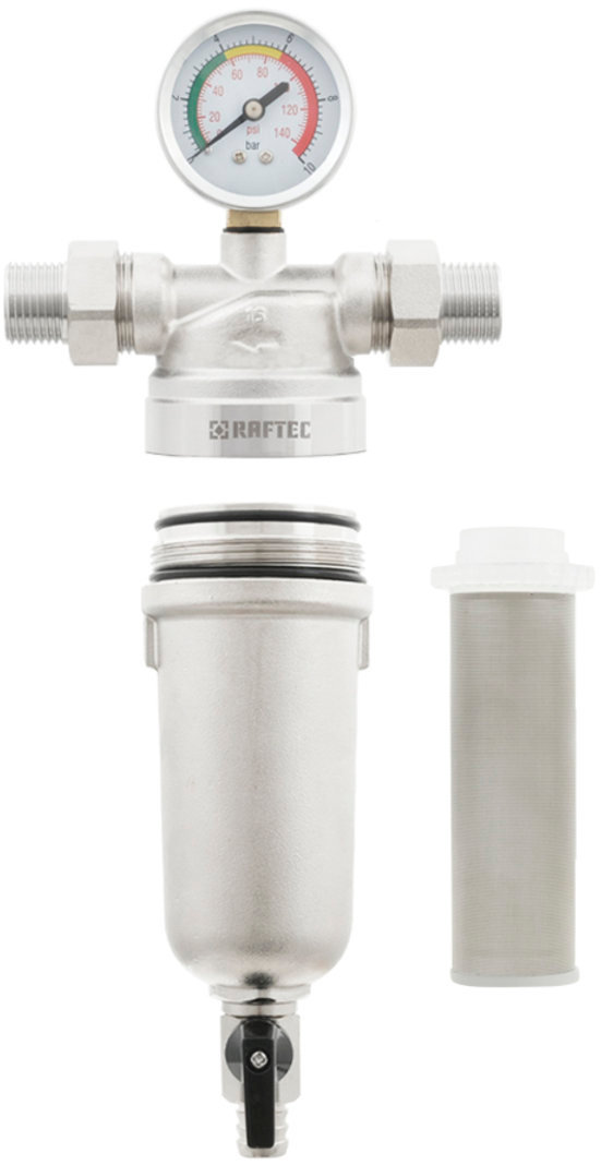 Самопромывной фильтр с манометром Raftec 3/4" (RMHF02) цена 1852 грн - фотография 2