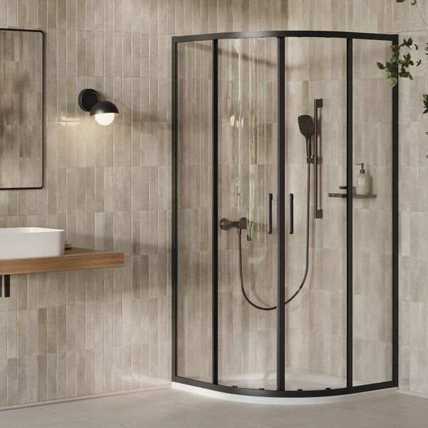 Душевая кабина Ravak X-Point Slim XPSCP4-100 R500 Transparent, Черный (X3B2A030FZ1C) цена 21012 грн - фотография 2