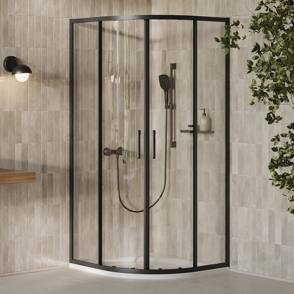 Душевая кабина Ravak X-Point Slim XPSCP4-100 R500 Transparent, Черный (X3B2A030FZ1C)