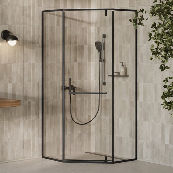 Душевая кабина Ravak X-Point Slim XPSHP3-90 Transparent, Черный (X3357030FZ1)