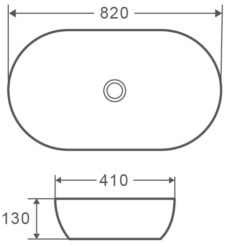 Romstal Moon 82x41 см (LT-2192-P) Габаритные размеры