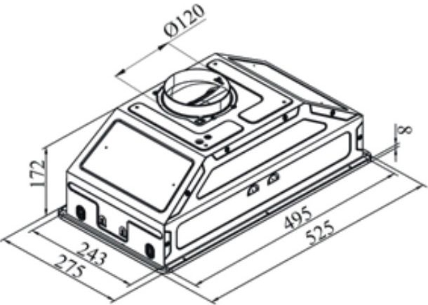 Ardesto HFI-F700MW Габаритні розміри