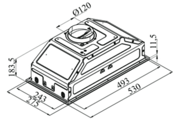Ardesto HFI-F900GBL Габаритні розміри