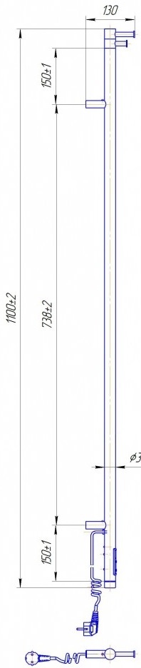 Mario Рей-I 1100x30/130 TR (2.13.051490.GM) Габаритные размеры