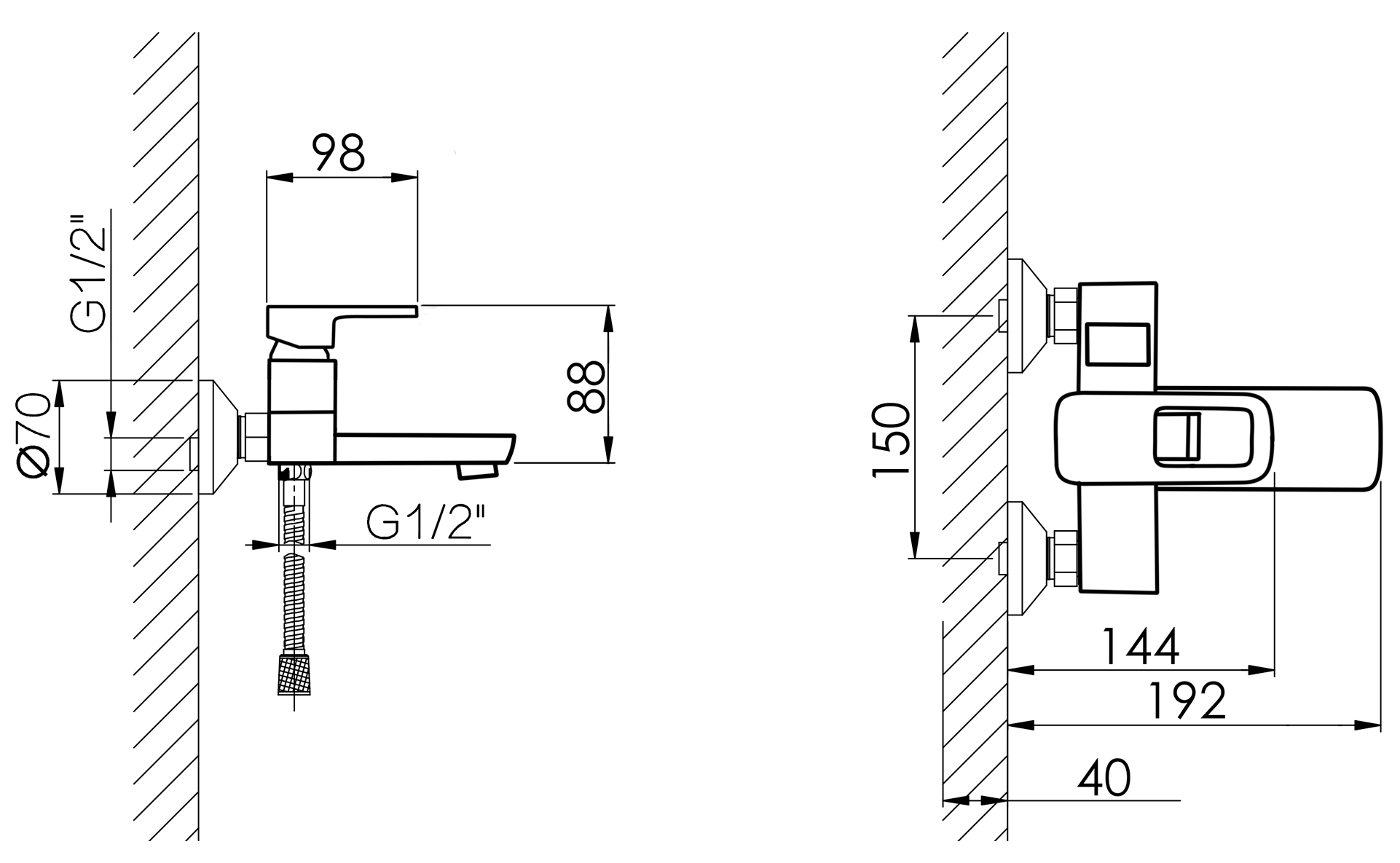 Lidz Wawel 006 White LDWAW006WHI45398 Габаритные размеры