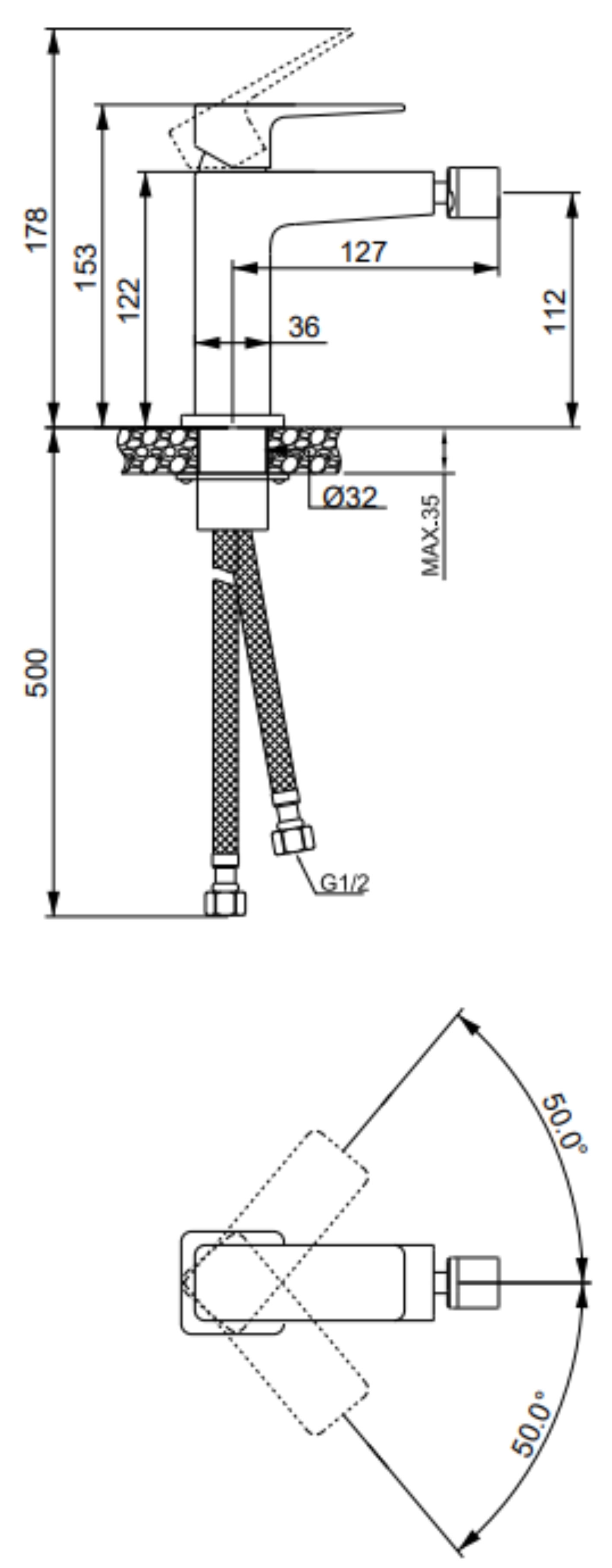 Lidz Orion 001AF Chrome LDORI001AFCRM48095 Габаритные размеры