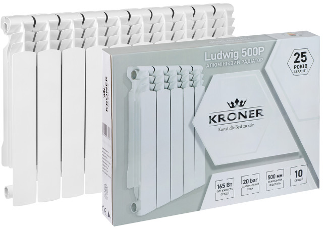 Радіатор для опалення Kroner Ludwig 500P 500x800x96 мм (10 секцій) відгуки - зображення 5