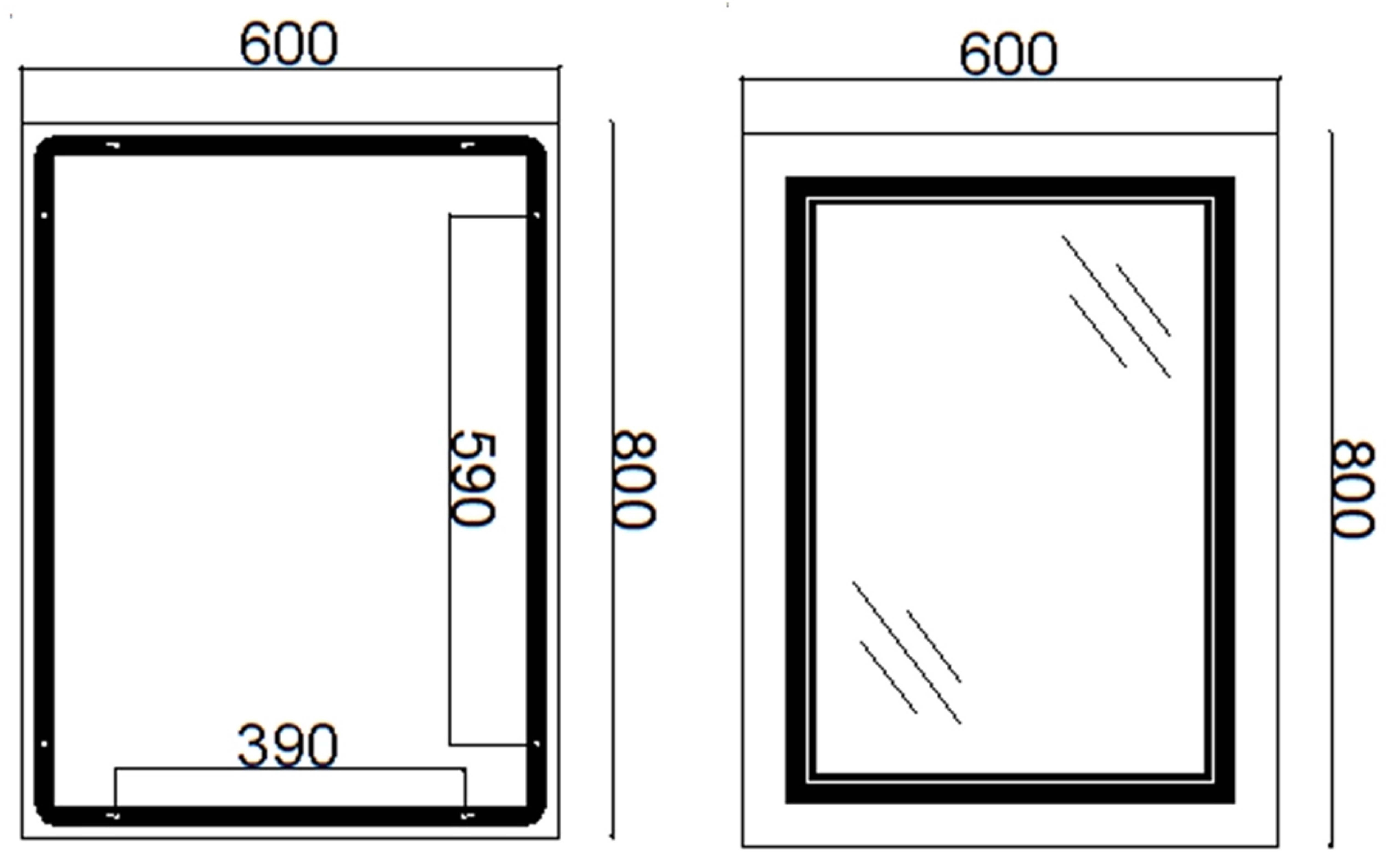 Q-Tap Cardinal 600х800 (QT0478C6080) Уцінка Габаритні розміри