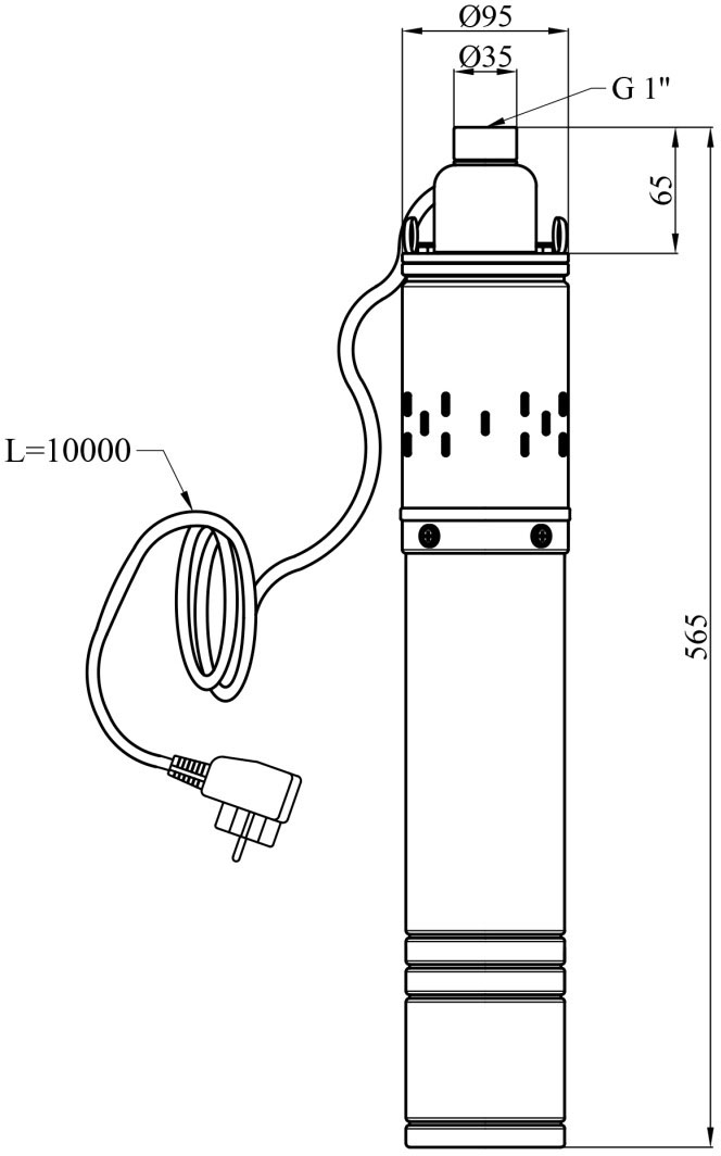 Agua 4S QGD2,1-80-0,37 Габаритные размеры