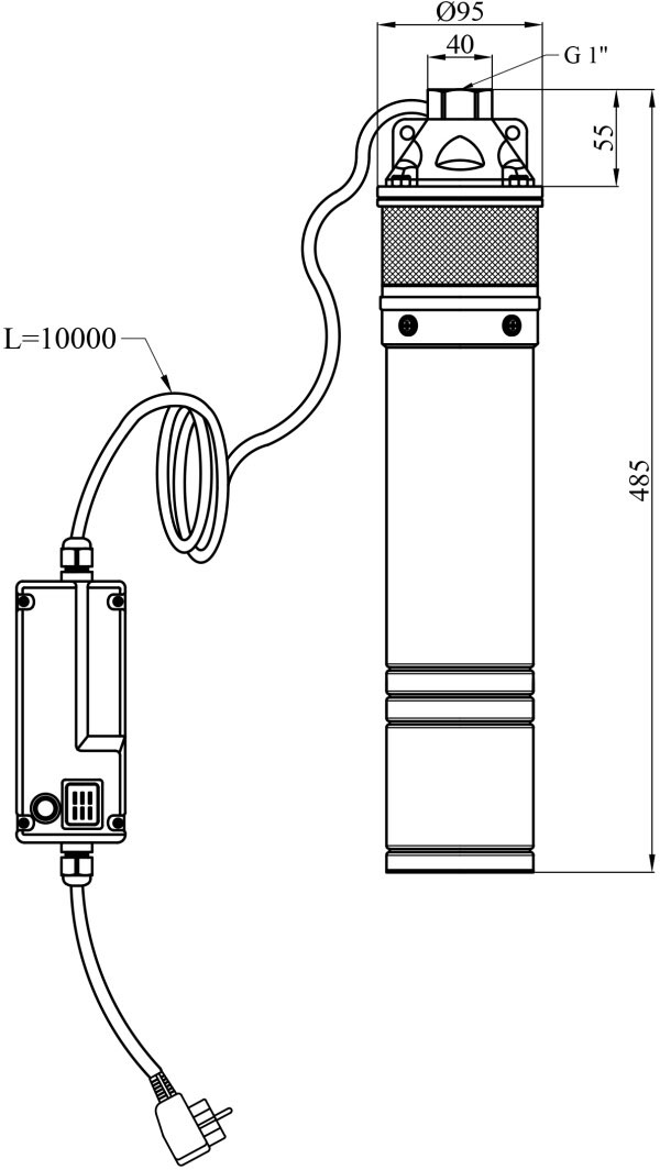 Agua 4SKM 100 Габаритные размеры