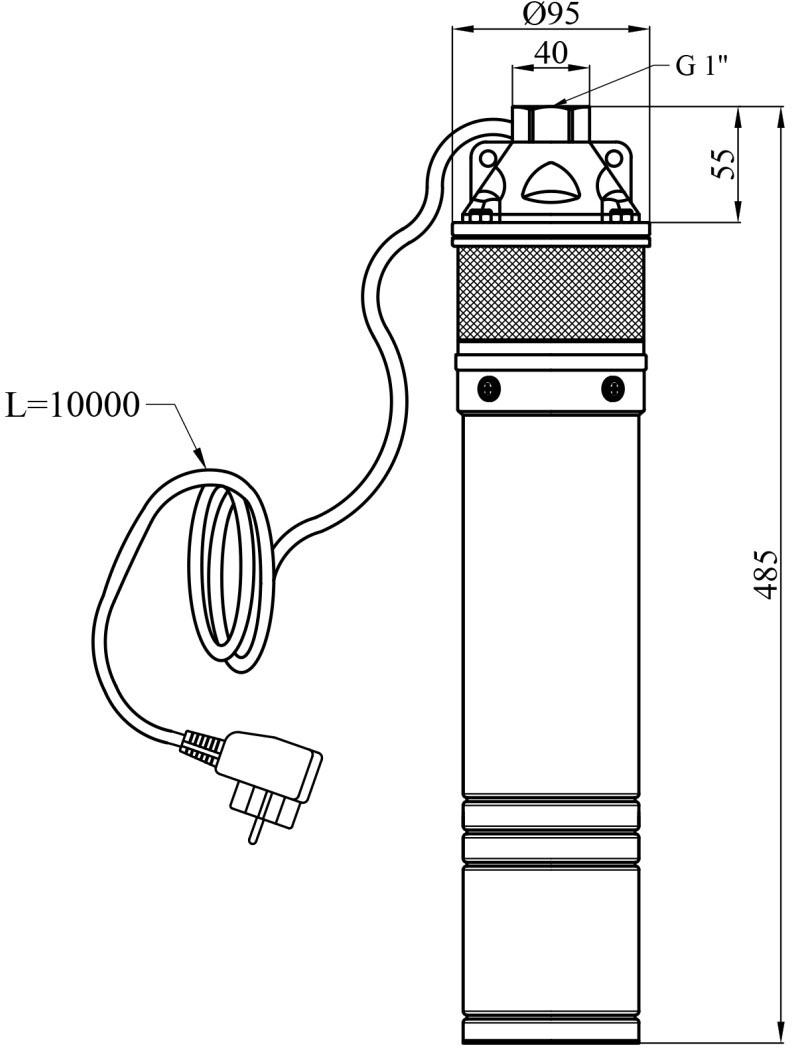 Agua 4SKM 100C Габаритные размеры